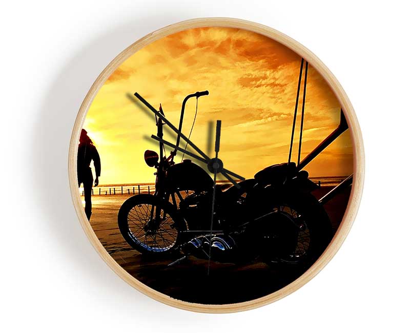 Harley Davidson Sunset Clock - Wallart-Direct UK