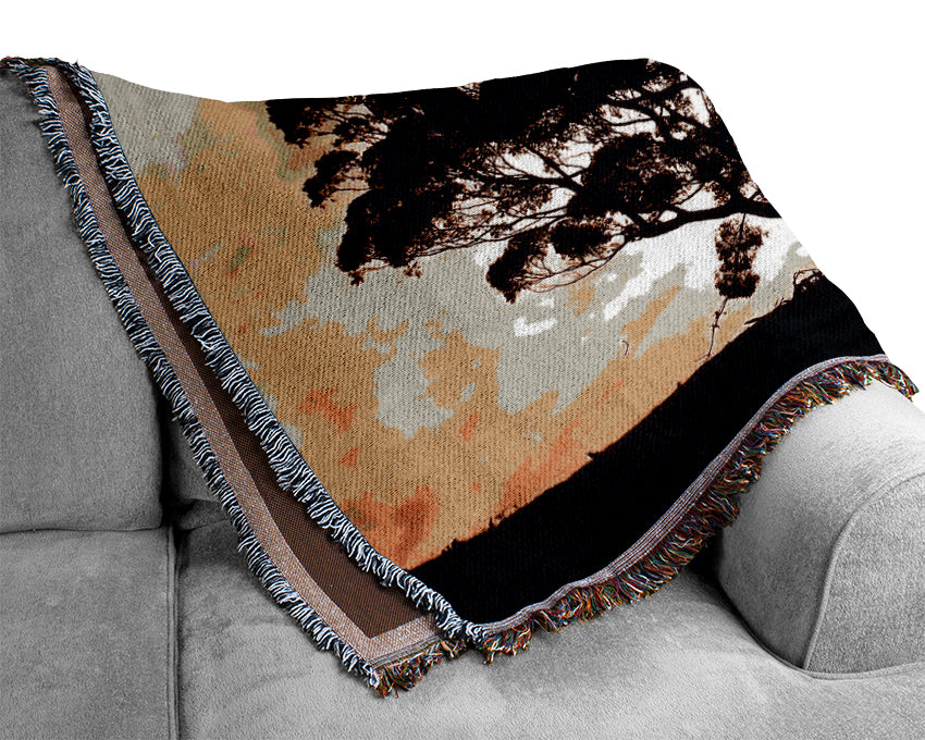 Chocolate Trees Woven Blanket