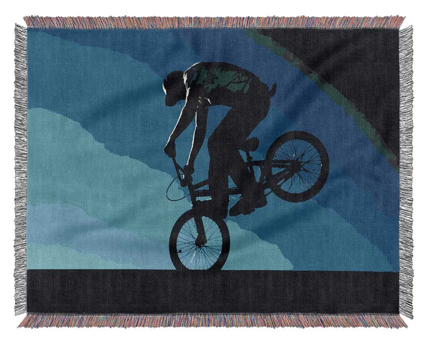 Bmx Front Wheelie Woven Blanket