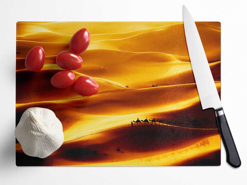 Camel Desert Glass Chopping Board