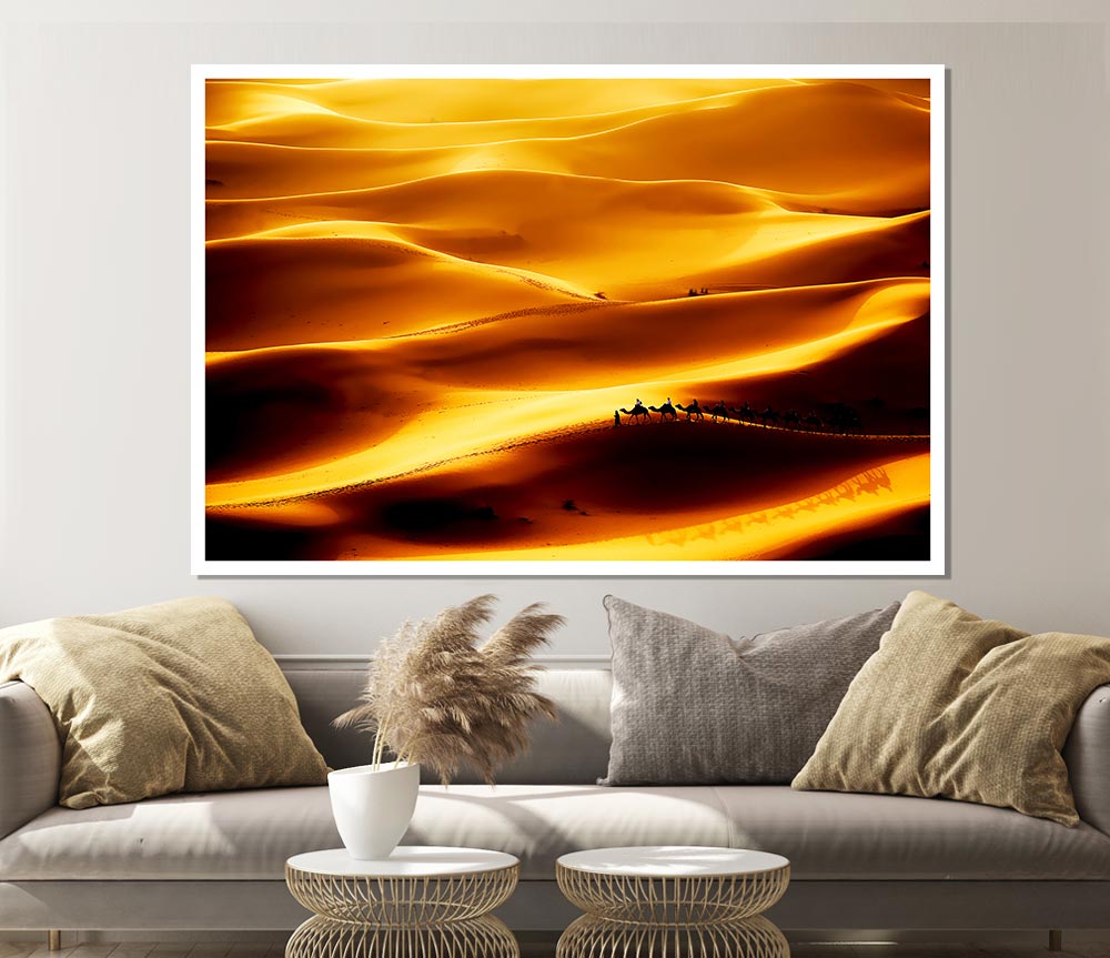 Camel Desert Print Poster Wall Art