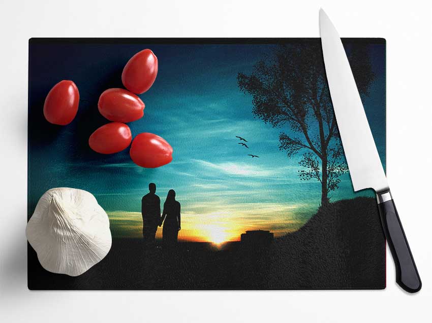 Love With You Glass Chopping Board