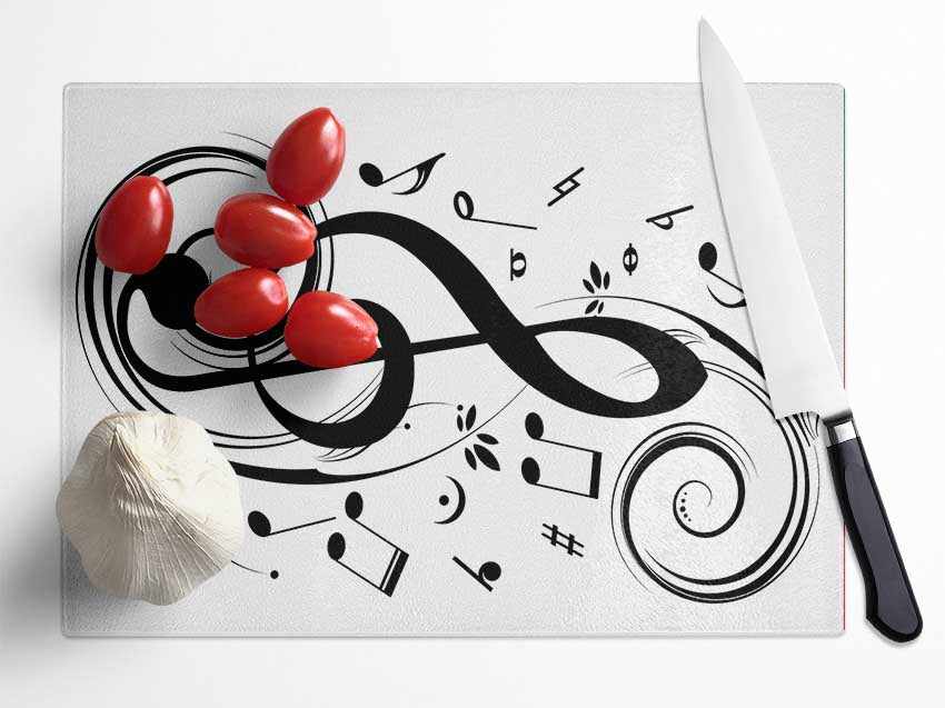 Musical Note Glass Chopping Board