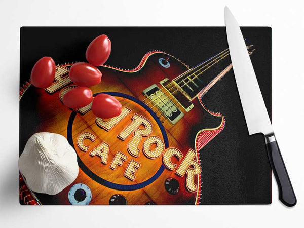 Hard Rock Cafe Guitar Glass Chopping Board