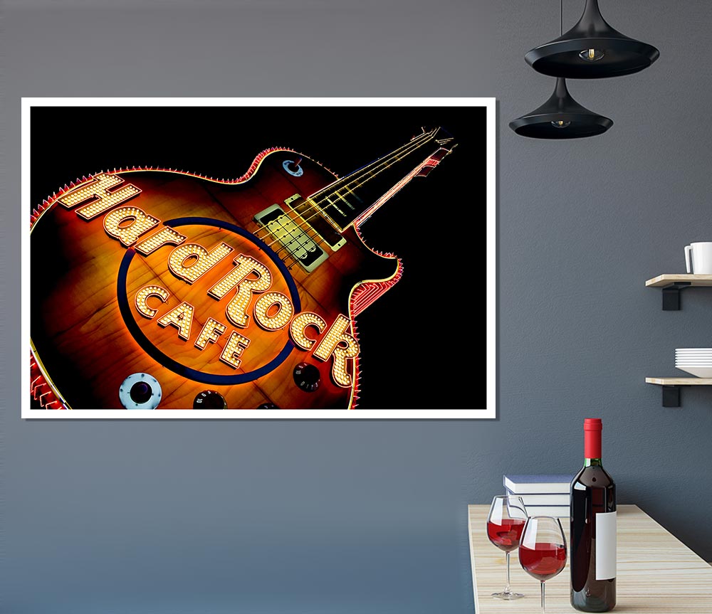 Hard Rock Cafe Guitar Print Poster Wall Art