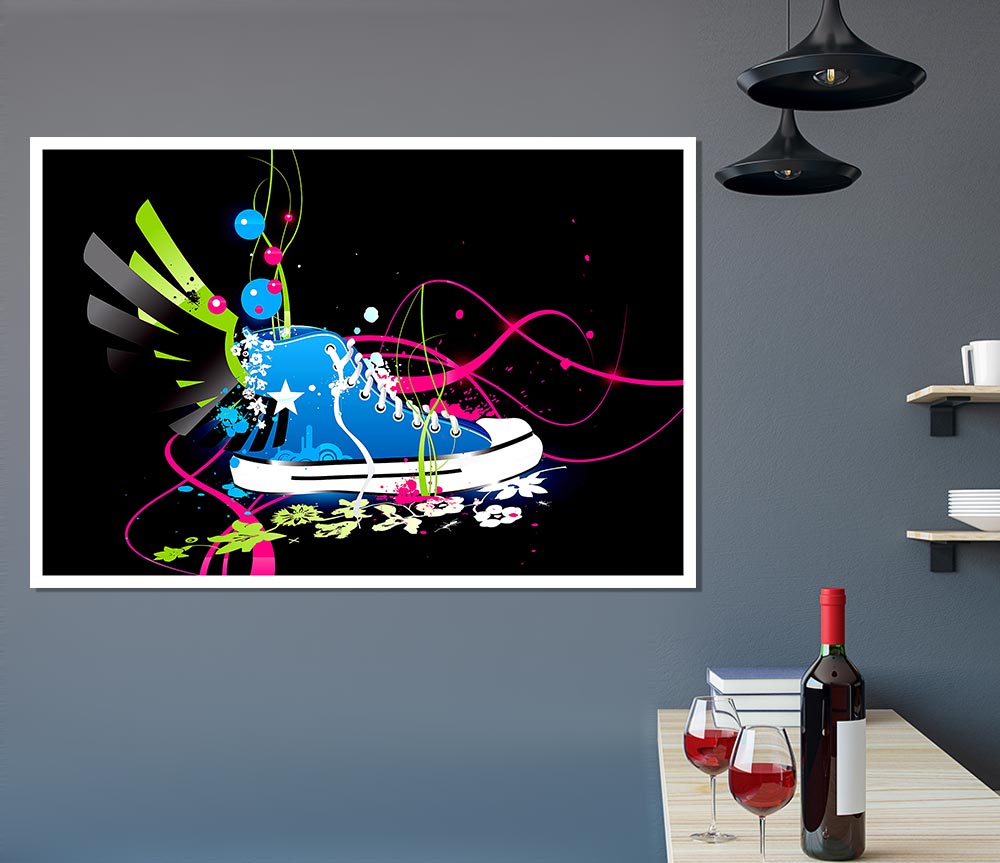 Colourful Converse Shoe Print Poster Wall Art