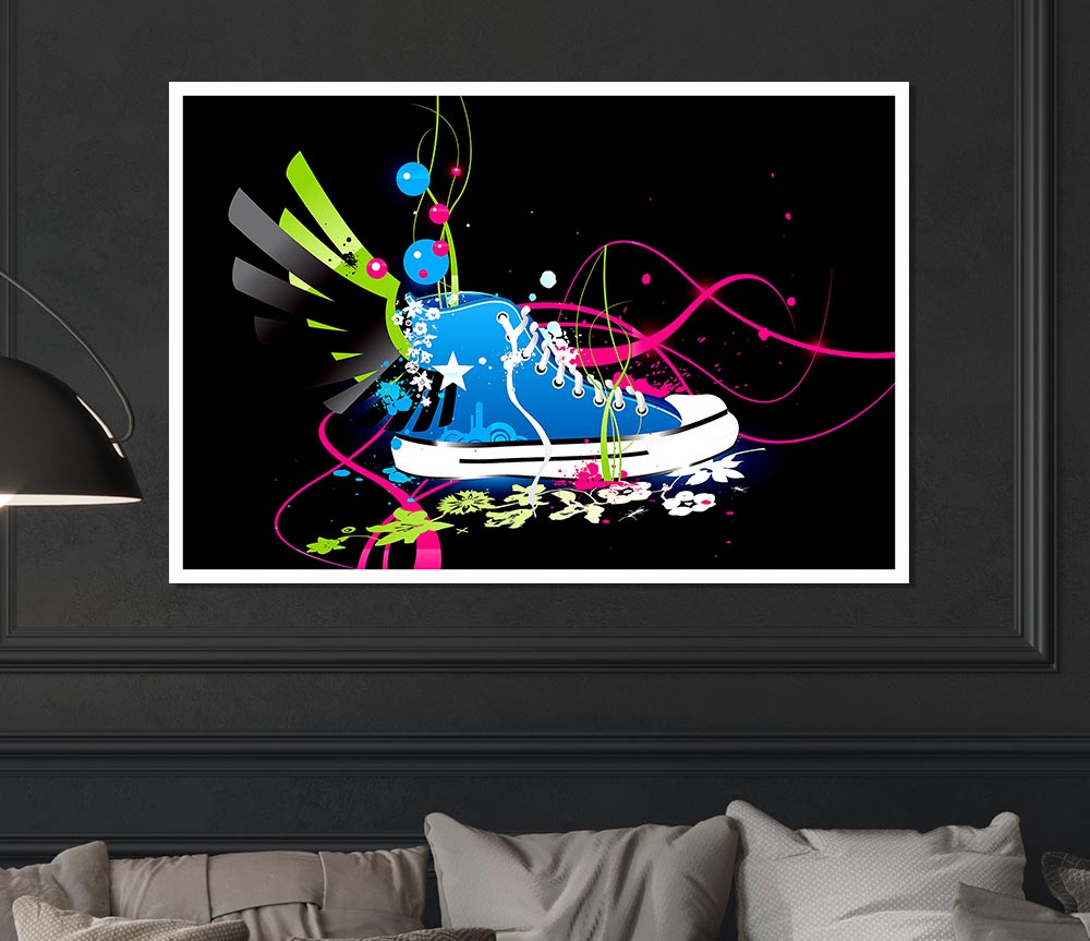 Colourful Converse Shoe Print Poster Wall Art