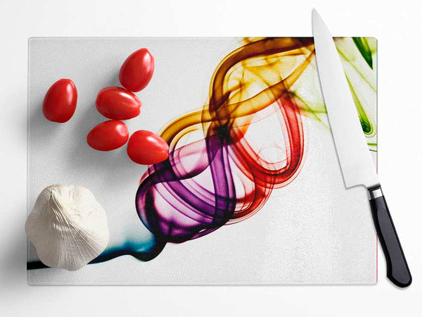 Rainbow Smoke Coil Glass Chopping Board