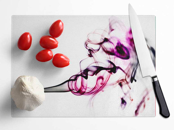 Pink Smoke Fury Glass Chopping Board