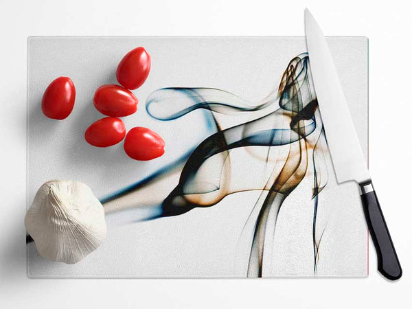 Smoke Ribbons Glass Chopping Board