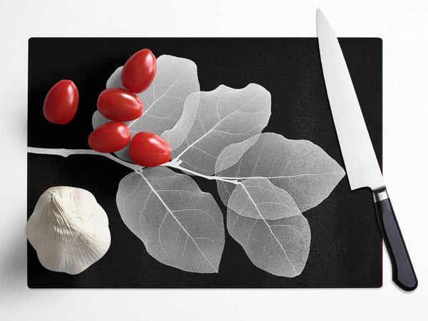 Winter Leaf Glass Chopping Board