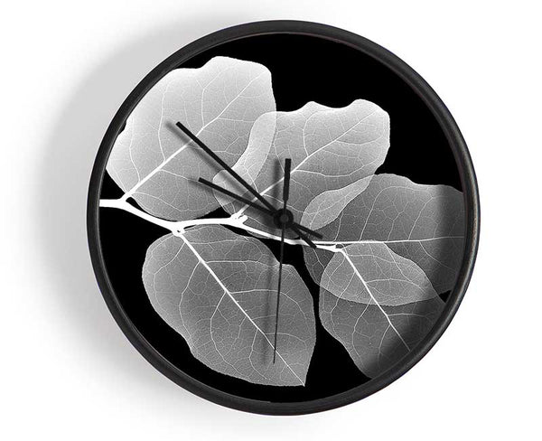 Winter Leaf Clock - Wallart-Direct UK