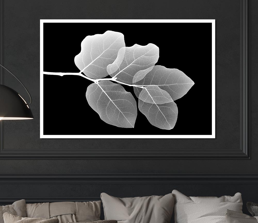 Winter Leaf Print Poster Wall Art