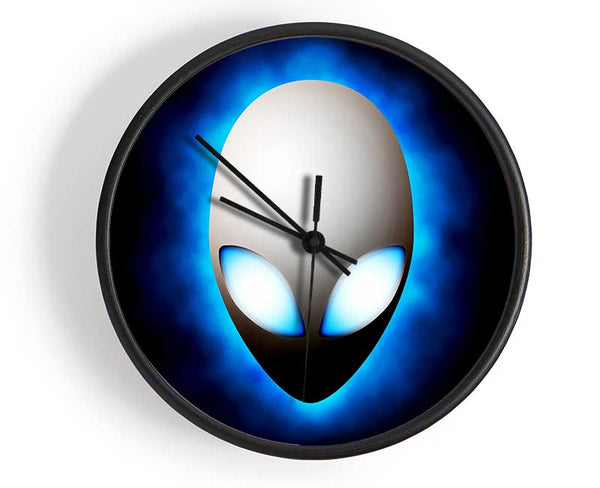 Alien Face Blue Clock - Wallart-Direct UK