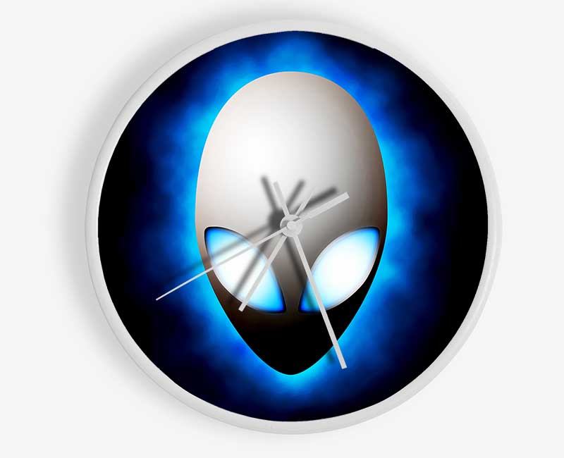 Alien Face Blue Clock - Wallart-Direct UK