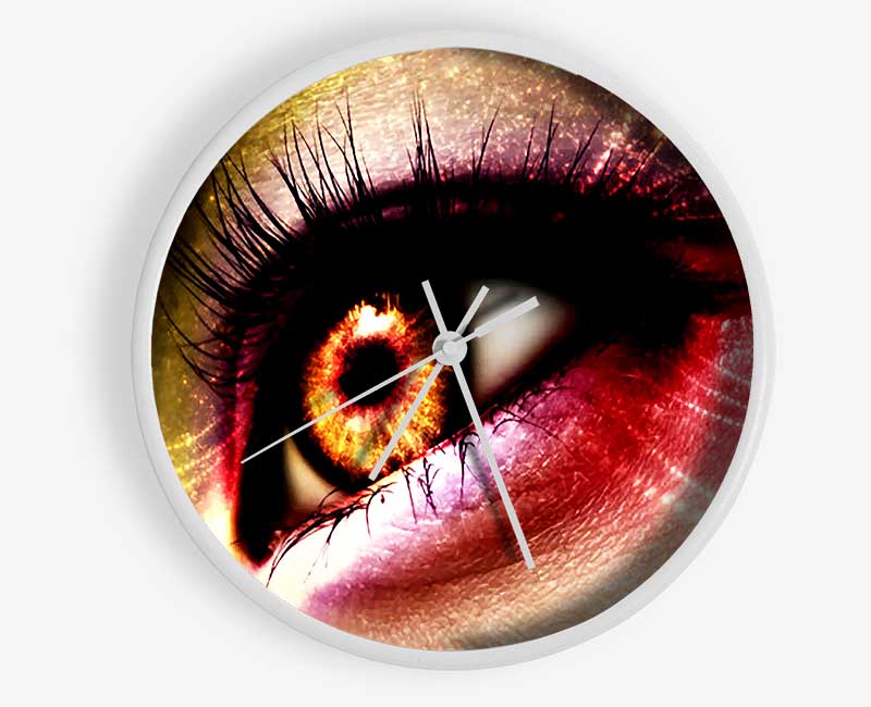 Peacock Eye Swirl 1 Clock - Wallart-Direct UK