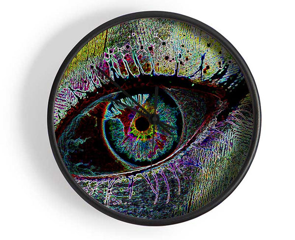 Psychedelic Peacock Eye Clock - Wallart-Direct UK