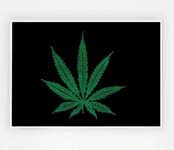 Ganja Leaf Print Poster Wall Art