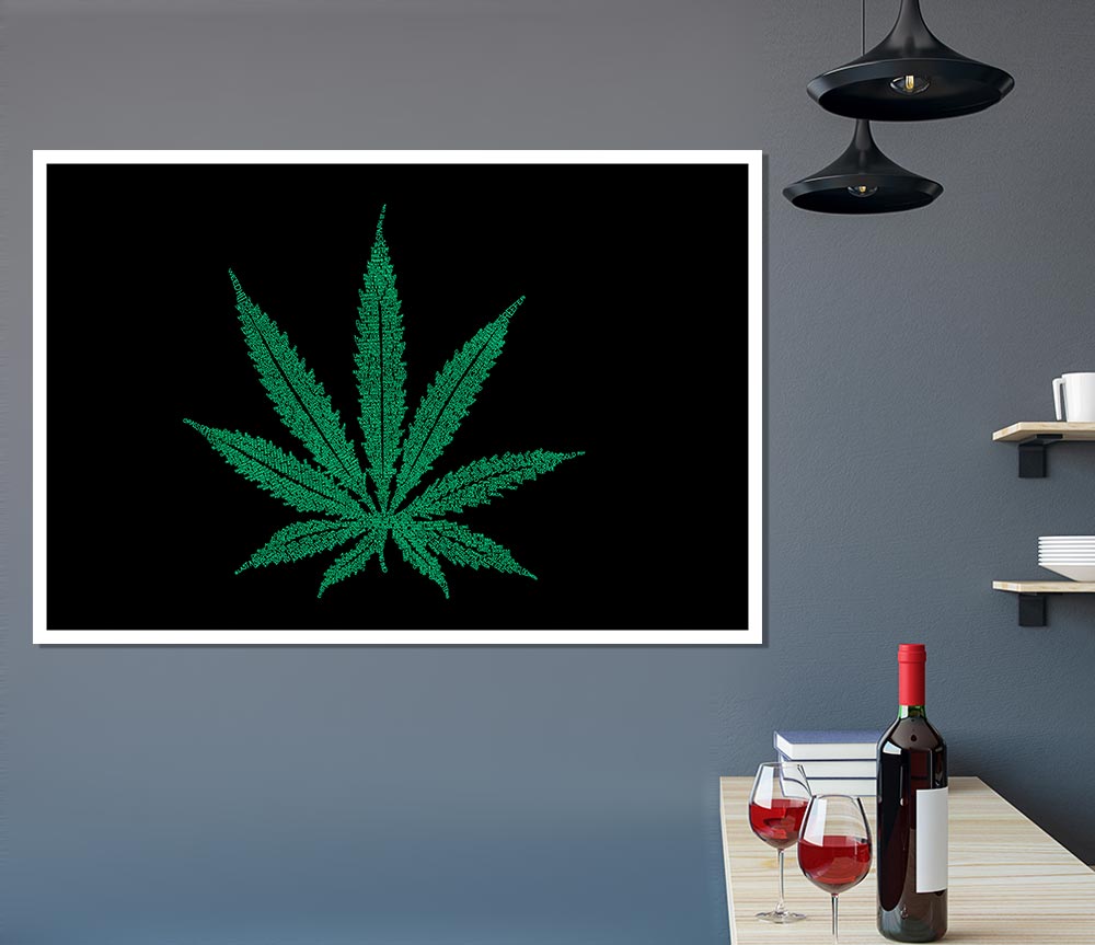 Ganja Leaf Print Poster Wall Art