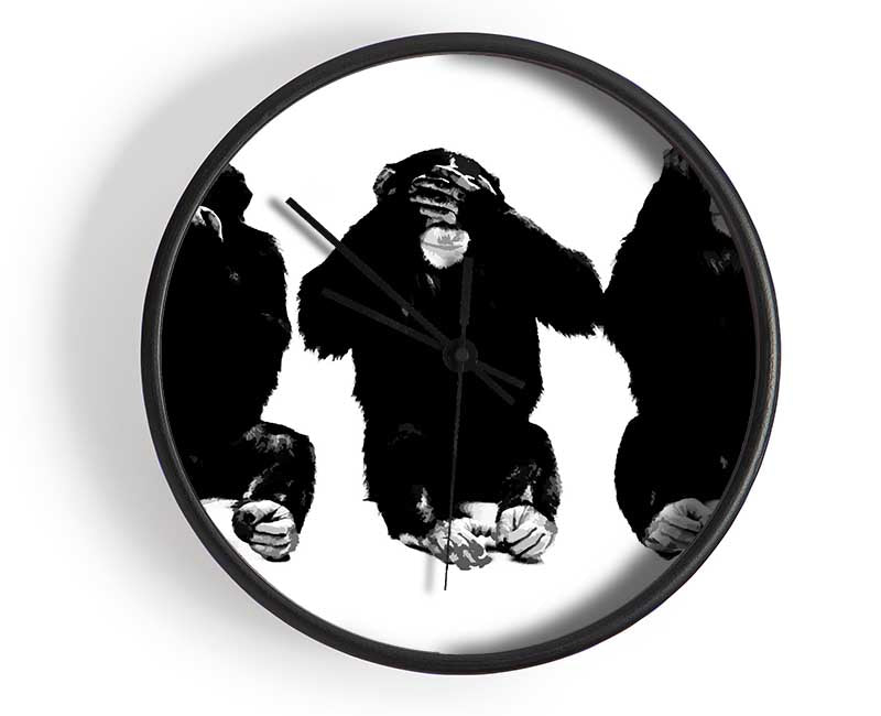 Speak No Evil See No Evil Hear No Evil Clock - Wallart-Direct UK