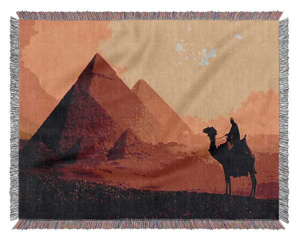 Camel Pyramid Ride Woven Blanket