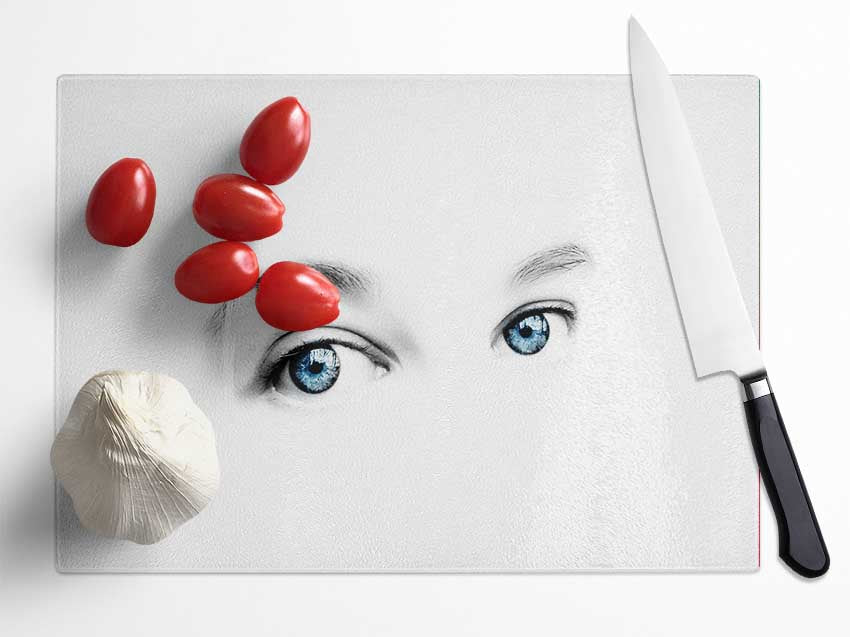 Blue Eyes Glass Chopping Board