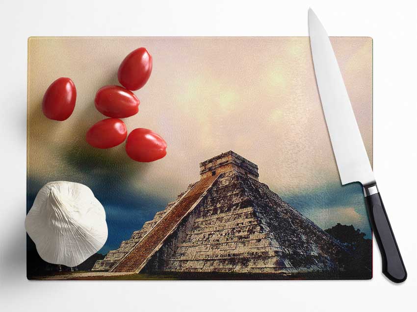 Mexicos Ancient Monument Glass Chopping Board