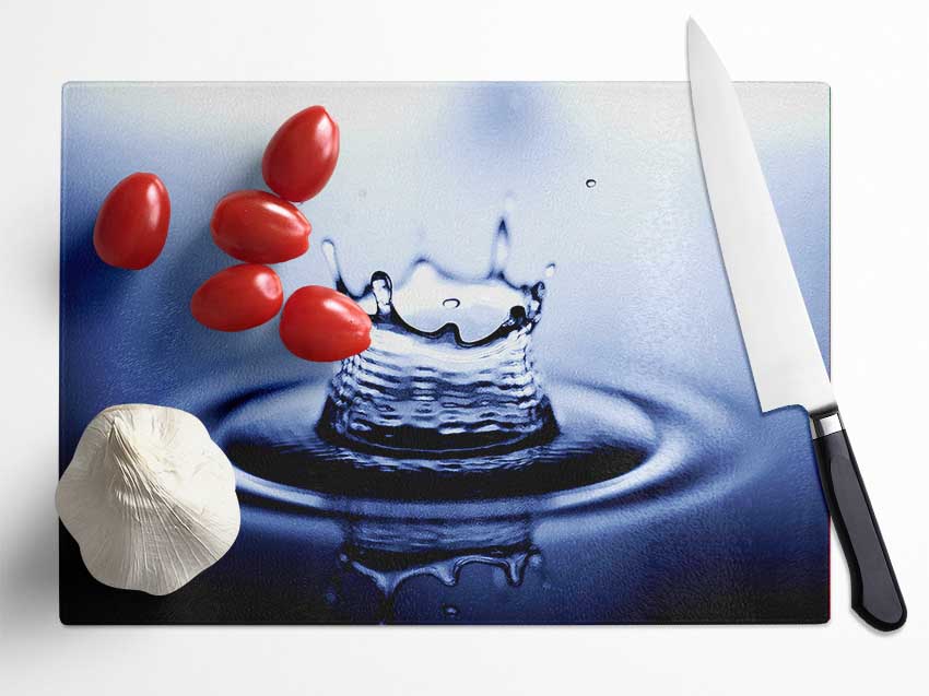 Water Drop Reflections Glass Chopping Board