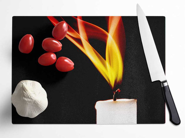 Flame Of A Candle Glass Chopping Board