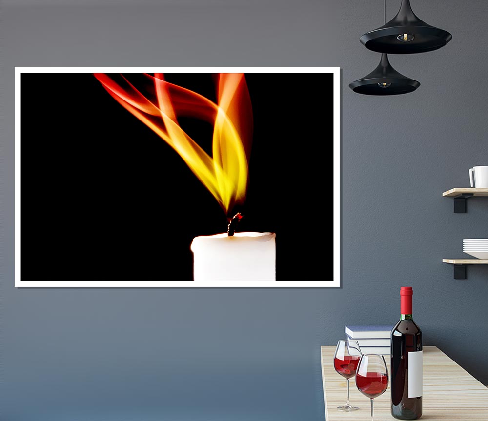 Flame Of A Candle Print Poster Wall Art