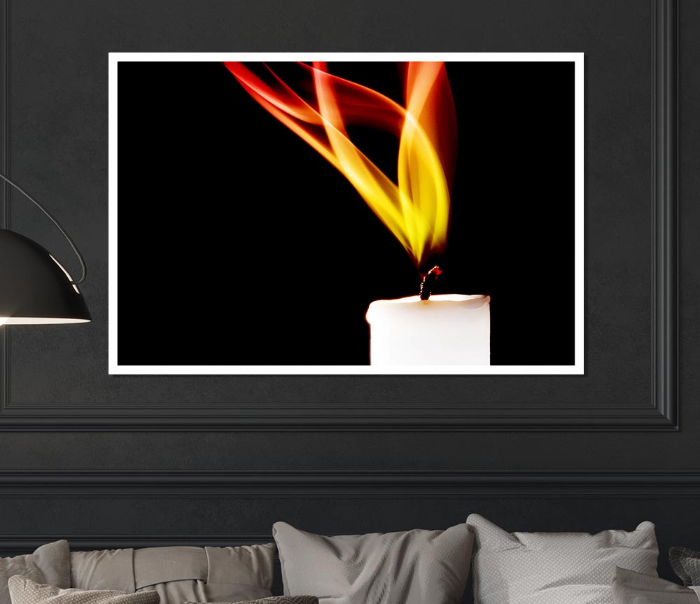 Flame Of A Candle Print Poster Wall Art