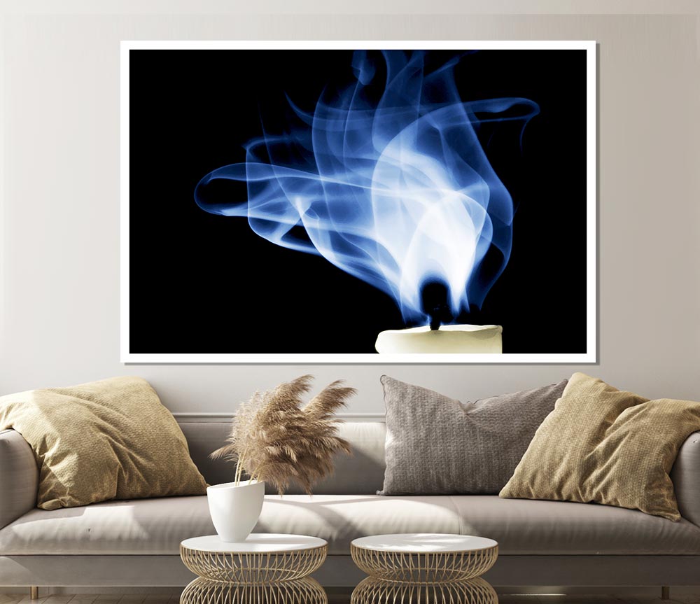 Candle Smoke Print Poster Wall Art