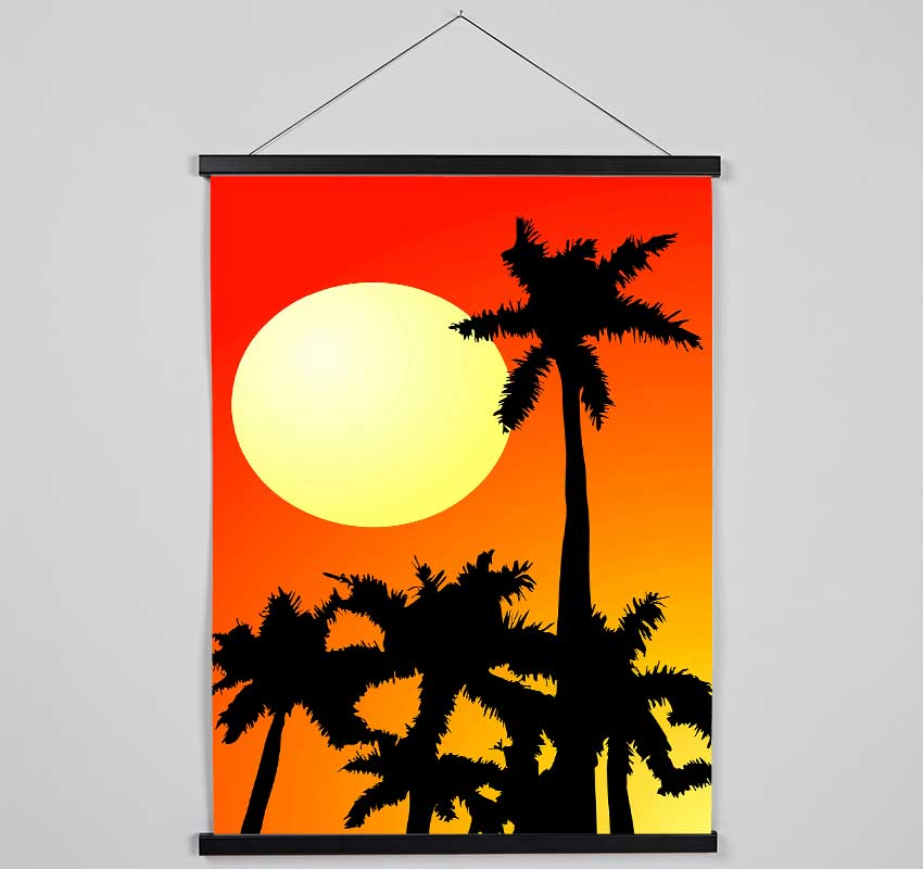 Palm Tree Sun Hanging Poster - Wallart-Direct UK