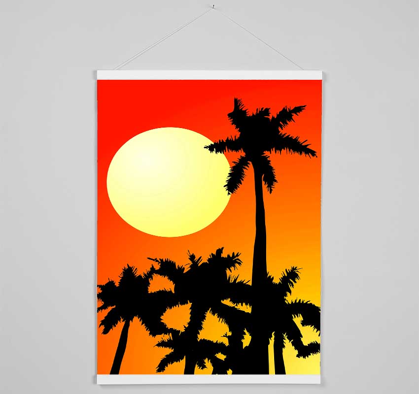 Palm Tree Sun Hanging Poster - Wallart-Direct UK