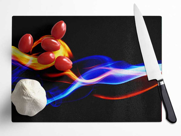 Flames Of Smoke Glass Chopping Board