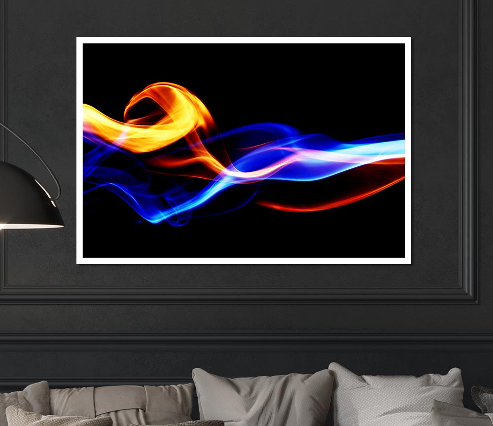 Flames Of Smoke Print Poster Wall Art