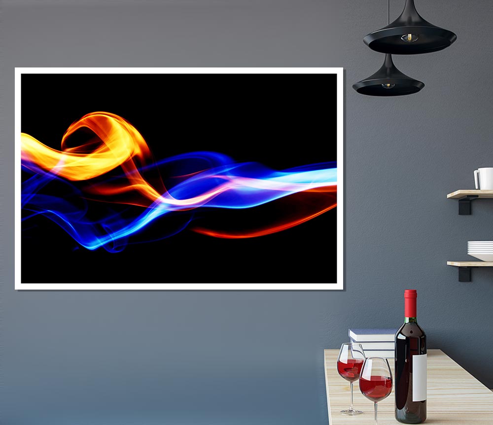 Flames Of Smoke Print Poster Wall Art