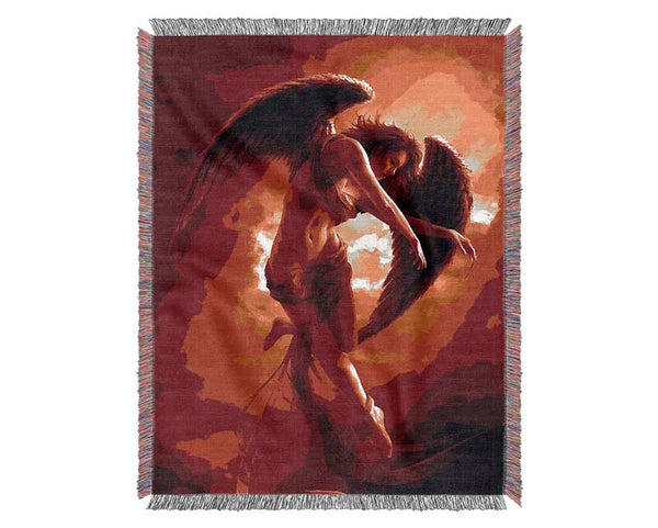 Red Guardian Angel Woven Blanket