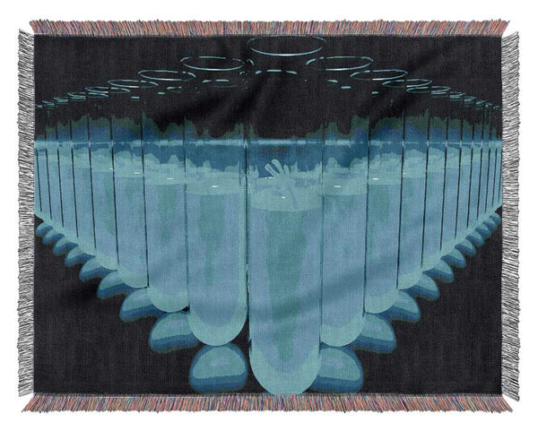 Blue Test Tubes Woven Blanket