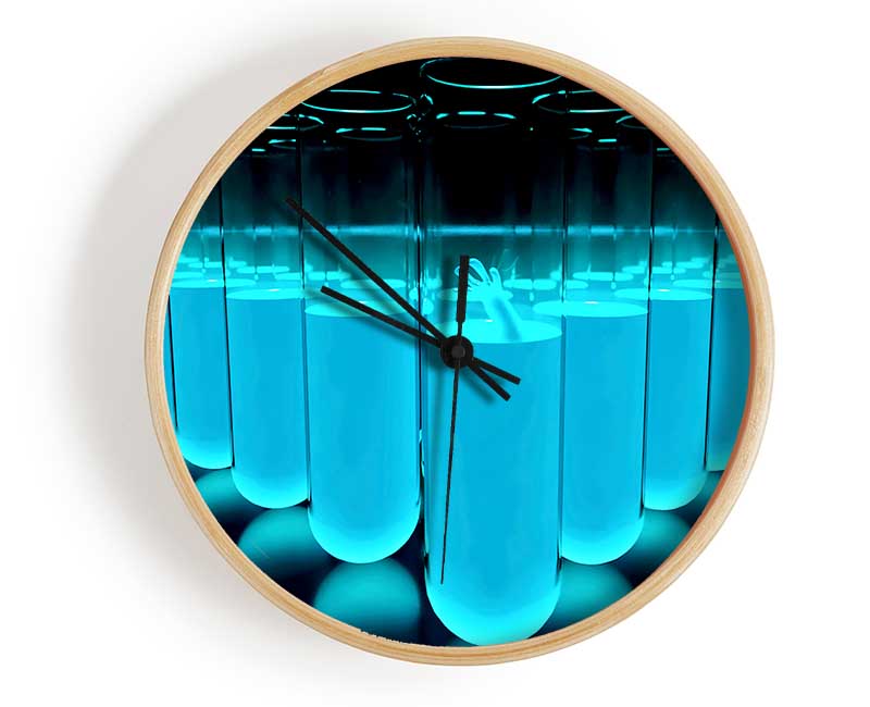 Blue Test Tubes Clock - Wallart-Direct UK