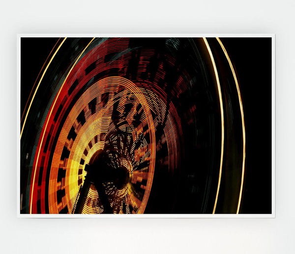 Ferris Wheel At Night Print Poster Wall Art