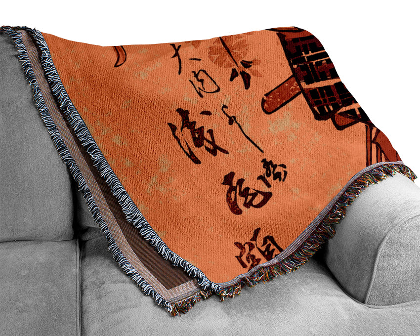 Japanese Warrior Woven Blanket