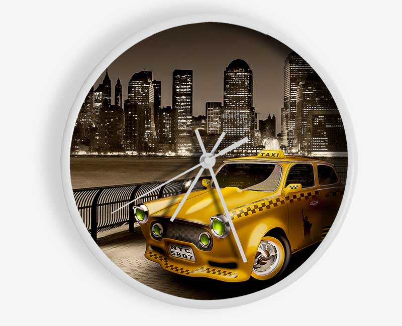 Retro Taxi NYC Clock - Wallart-Direct UK