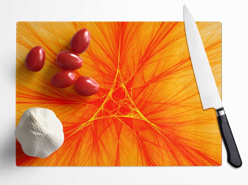 Orange Centre Glass Chopping Board