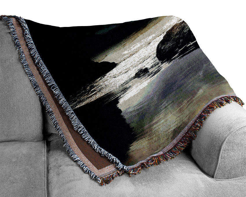 Storm On The Beach Woven Blanket