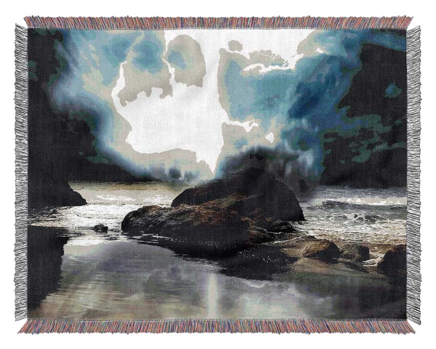 Storm On The Beach Woven Blanket