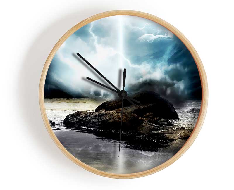 Storm On The Beach Clock - Wallart-Direct UK