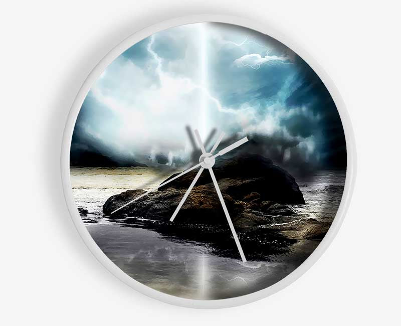 Storm On The Beach Clock - Wallart-Direct UK