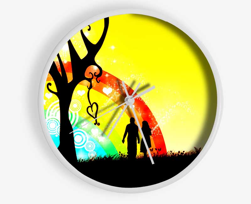 Love Rainbow Clock - Wallart-Direct UK