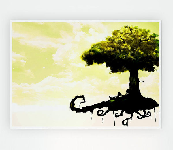 Floating Tree Print Poster Wall Art